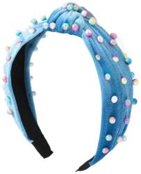  Velúr fejpánt gyöngyökkel Kék (AkcesPL)