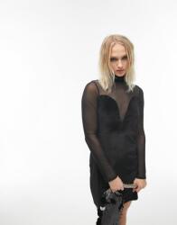 Topshop Fekete Bársony Ruha (44) (568499)