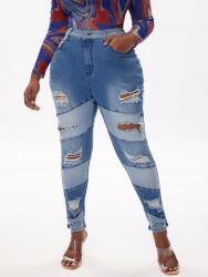 Shein FC27208 Shein Kétszínű Farmer Cső Kopásálló Magas Állapot 50