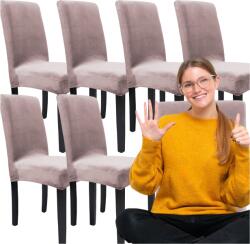 TELATTI Szett: 6 db székhuzat univerzális velúr székhuzat (Pokrowiec na krzesło PREMIUM pokrowce zestaw) - allegro - 6 790 Ft