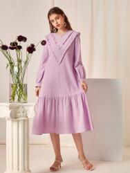 Shein Egyszerű Ruha, Size M, fodros, hosszú ujjú, lila
