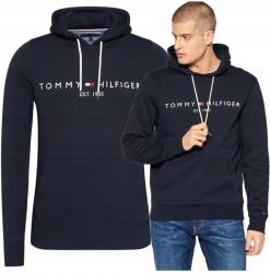 Tommy Hilfiger Est 1985 Férfi kapucnis pulóver sötétkék Basic Pamut méret S (Duże Logo Klasyczna Premium Basic Granat)