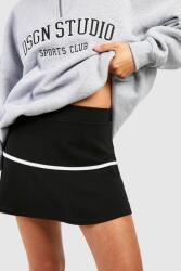 Boohoo Fekete Mini Trapéz Fodros Szoknya Sima Boohoo 38