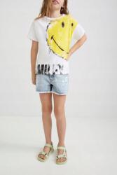 Desigual Fehér nyomott mintás póló, Size 3-4L, pamut, lányoknak (22SGTK13_1000)