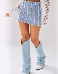 Prettylittlething Kék Klasszikus Farmer Mini Cipzáras Szoknya Prettylittlething 38