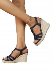 Shein Szandál Selejtezett Sötétkék Bebújós Pántokkal 37__37 (sx2303025101111709)