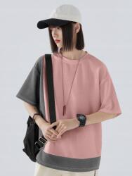 Shein XC43212 Dazy Texturált Póló Oversize Kerek Nyak Kontraszt M