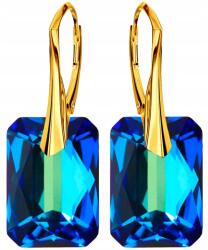 Mennica Świdnicka Fülbevaló Arany Ezüst 925 Kristályokkal Lógó Hosszú Angol Kapcsos