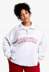 Boohoo Cipzáras Melegítőfelső Huston Felirattal, szürke, Size 48, 65% pamut