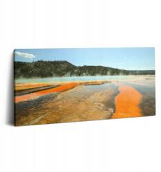 Wallfluent Vászonkép Canvas Vászonkép Szoba Váll Ajándék Tó Hegyekkel 100x50 cm (010030010010000075683)