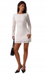 Shein Ecru Csipkés Ruha Hosszú Ujjú Mini 40/42 1_B