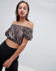 Love and Hate Love Velúr Crop Top 36-OS
