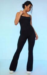 Prettylittlething Fekete, Bordázott Vállpántos Overál Prettylittlething 40