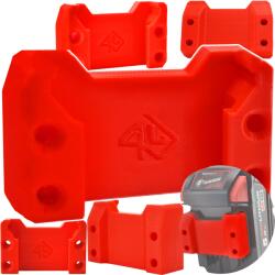 P4U Akkumulátor Tartó Milwaukee M18 Akkumulátorhoz Piros (MIL100004-R)