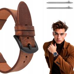 Polax Bőr óraszíj 24mm, Univerzális, XL méret (CHrArCzB24XLCgBr)