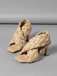 Shein Bézs Papucs, vastag sarok, fonott, Size 40 (swshoes03210107628)