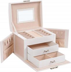 SONGMICS Ékszertartó doboz Songmics 17, 5x12x13, 5 fehér (JBC154W01)