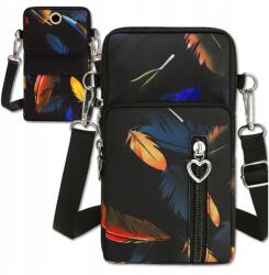 EdiBazzar Telefontartó Városi Táska Fekete Pénztárca Borítéktáska 2 az 1-ben Kicsi Női Tok (Mała wygodna funkcjonalna torebka damska)