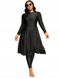 Shein Kétrészes Fürdőruha Fekete Beépített Burkini 44 XXL__XXL