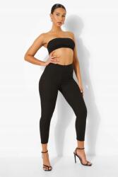 Boohoo Fekete Bordázott Leggings Magas Derék Klasszikus Boohoo 36