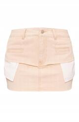 Prettylittlething farmer miniszoknya, Size 38, bézs, 100% pamut