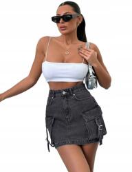 Shein Mini Farmer Szoknya Zsebes Szetttel, Casual , 36-OS S__s