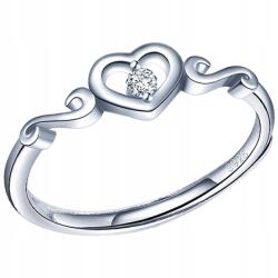 Mennica Świdnicka Ezüst Gyűrű Ezüst 925 Női Állítható Szív Strassz Ajándék