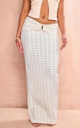 Prettylittlething Texturált Ekrü Fodros Szoknya, Size 44, 100% poliészter