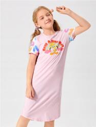 Shein Rózsaszín Egyenes Nyári MIDI Ruha