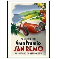  Autós poszter Grand Prix 1948 Vintage A3 (Plakat Samochody Auta Wyścigi)