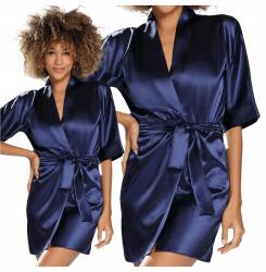 Dkaren Klasszikus Sima Fürdőköpeny Vékony Rövid 90 Kimono Kötött Sötétkék M