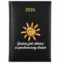 FunnyCase Naptár Fekete A5 2026 Pedagógusnapi határidőnapló Olyan vagy, mint a Nap (Kalendarz Czarny Jesteś Jak Słońce)