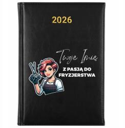 FunnyCase Könyvnaptár 2026 A Fodrászat Iránti Szenvedéllyel Fekete Ajándék Tervező (Kalendarz Czarny Z PASJĄ DO FRYZJERSTWA)