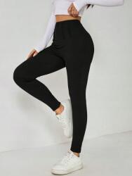Shein Petite Fekete Cipzáras Leggings Casual 34 Xs__xs