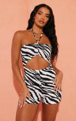 Prettylittlething Fekete-fehér Nyakba Akasztható Overál Rövidnadrág Prettylittlething 42