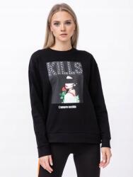 Silvian Heach Fekete Mintás Blúz, Size S, 100% pamut, kerek nyakú, hosszú ujjú (387222)