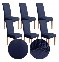 GALAXIA 6x Székhuzatok rugalmas univerzális huzat szett sötétkék (niebieskie pokrowce GALAXIA zestaw)