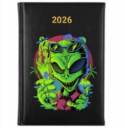 FunnyCase Könyvnaptár 2026 Idegen Ufo Fekete tervező Időponttartó Ajándék Wz (Kalendarz Czarny KOSMITA UFO)