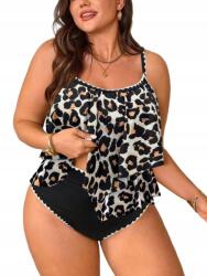 Shein Kétrészes Leopárdmintás Fodros Fürdőruha XL __XL