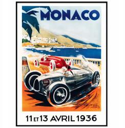  Monaco Vintage autóverseny poszter 50x70 cm (motoryzacja)