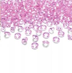Party Deco Gyémánt Konfetti 12mm Kristály 100db rózsaszín (krystałki pink)