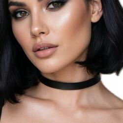  Nyakba akasztható choker fekete valódi bőr glamour nyaklánc vastag exkluzív