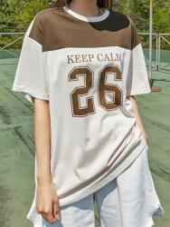 Shein Dazy Pamut Póló Casual Bézs Barna Laza Nyomtatás 40 L__L