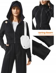 Shein Pamut Kapucnis Melegítőfelső Fekete Casual 38 M__M