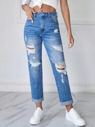 Shein FC27301 Shein Egyenes Szárú Női Farmernadrág Magas Kopásállósággal