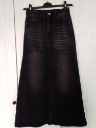 Shein Fekete Koptatott Trapéz Farmer Szoknya S/xs Xs