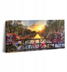 Wallfluent Vászonkép Hálószobába Tartós Fali Napfelkelte Amszterdam felett (010030010010000074905)