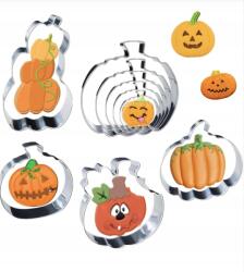  9 db Halloween-i sütőforma, tök alakú, kekszvágó (X00217MXP3)