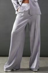 Warehouse Ezüst Szatén Nadrág Széles Szárú Zsebekkel Warehouse 34