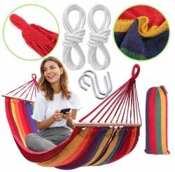 Bluegarden Függőágy 1 Személyes Otthoni Kerti Hintaágy Keresztrúddal Yellow (OGR-09030)